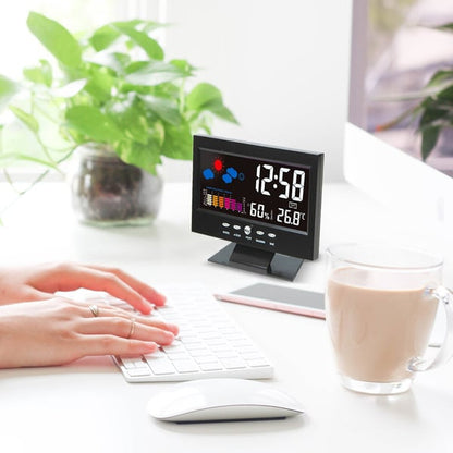 🔥Digital LED -temperaturfuktighet Monitor Väderprognos LED -bordsvattenklocka