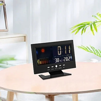 🔥Digital LED -temperaturfuktighet Monitor Väderprognos LED -bordsvattenklocka