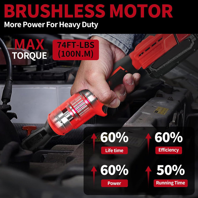 🔧 50 % RABATT! ⚙️ 3/8" batteridriven spärrnyckelsats – borstlös motor & hög prestanda – idealisk för trånga utrymmen vid bilreparation eller montering – inklusive förvaringsväska 🔋