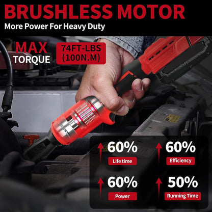 🔧 50 % RABATT! ⚙️ 3/8" batteridriven spärrnyckelsats – borstlös motor & hög prestanda – idealisk för trånga utrymmen vid bilreparation eller montering – inklusive förvaringsväska 🔋