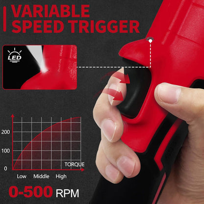 🔧 50 % RABATT! ⚙️ 3/8" batteridriven spärrnyckelsats – borstlös motor & hög prestanda – idealisk för trånga utrymmen vid bilreparation eller montering – inklusive förvaringsväska 🔋