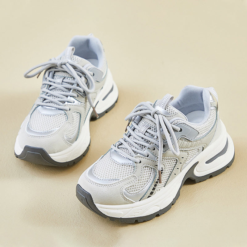 👟 50 % RABATT UNDER BEGRÄNSAD TID! ✨ Casual sneakers med tjock sula – lätta, i ventilerande mesh, i retrostil 🍂