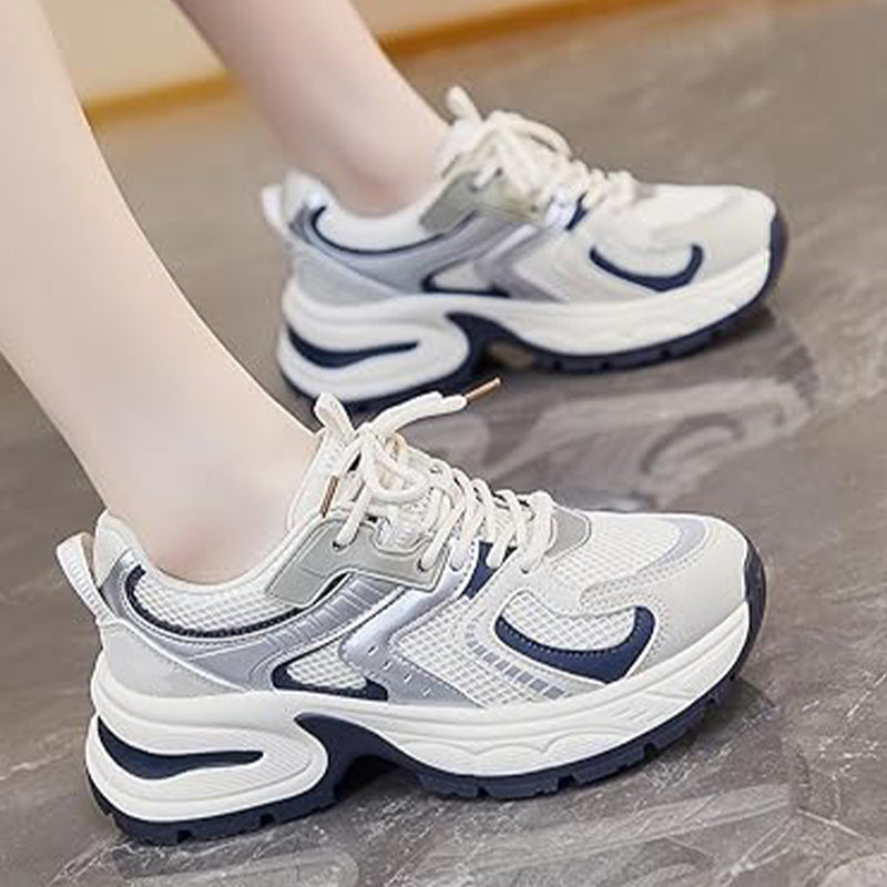 👟 50 % RABATT UNDER BEGRÄNSAD TID! ✨ Casual sneakers med tjock sula – lätta, i ventilerande mesh, i retrostil 🍂