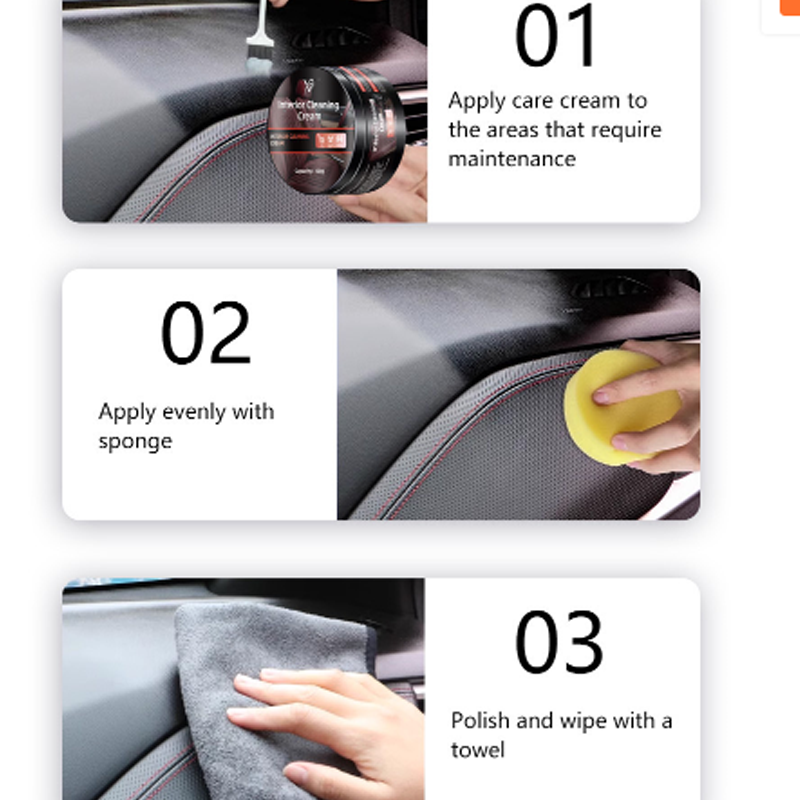 🔥🔥Köp 2 Få 1 gratis🚗Kräm för invändig rengöring av bilar