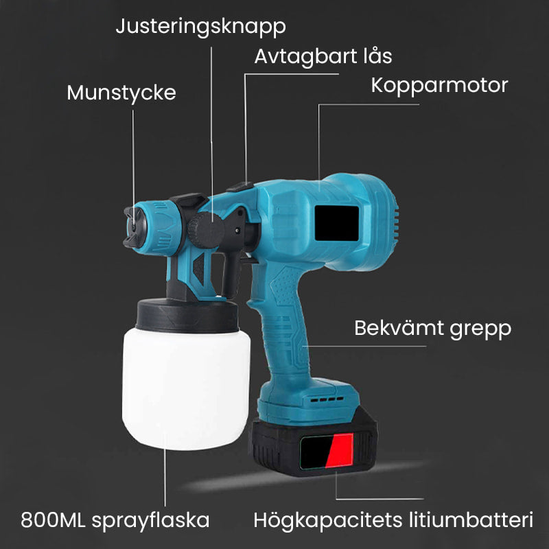 🔥2025 Starkt rekommenderat (supereffektivt)🔥Sladdlös Elektrisk Färgspruta