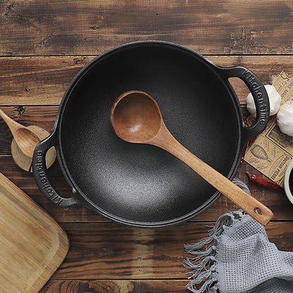 🎁Hot Sale 50% Rabatt⏳Obehandlad dubbelörad rundbottnad hushållspanna
