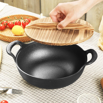 🎁Hot Sale 50% Rabatt⏳Obehandlad dubbelörad rundbottnad hushållspanna