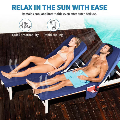 🏖️🌞Solstol Handduk i väska med förvaringsfickor🌊