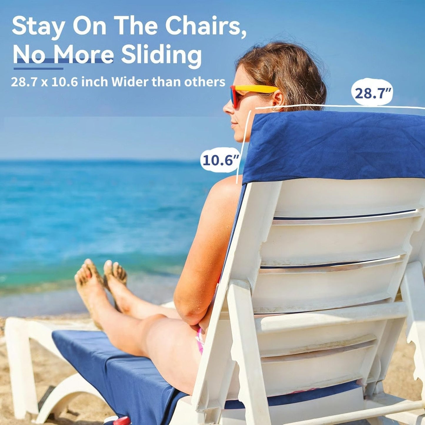 🏖️🌞Solstol Handduk i väska med förvaringsfickor🌊