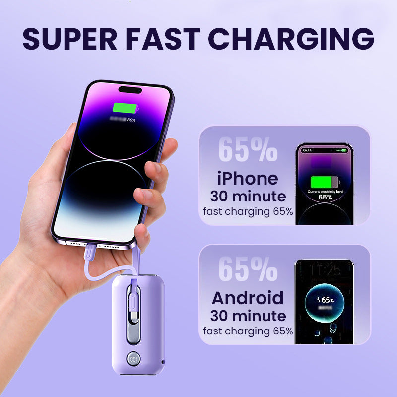 📱Supersnabb laddningsbar powerbank med inbyggda kablar✨50 procent prisreduktion under en begränsad tid✨