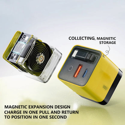 80W Snabbladdare med Infällbar 80 cm Type-C-kabel