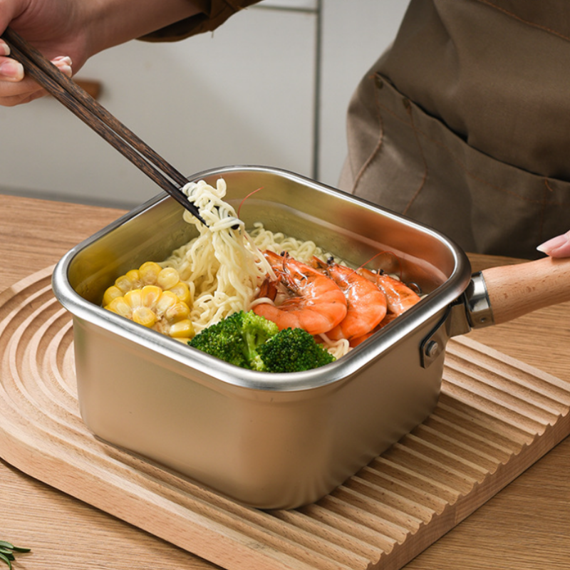 🫕Multifunktionell stekhällssats - stekpanna, kokare, färskhållning och grönsakstvätt