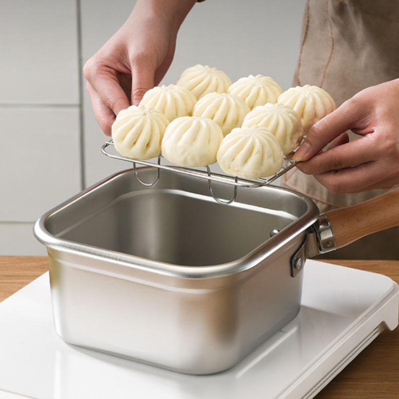 🫕Multifunktionell stekhällssats - stekpanna, kokare, färskhållning och grönsakstvätt