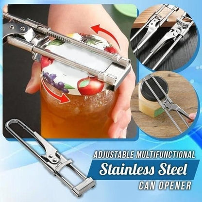 🛒50% RABATT NU! 🎁💪Universell burköppnare i rostfritt stål – Öppnar lock på ett ögonblick, perfekt för artrit, långa naglar och svag handstyrka ✨.