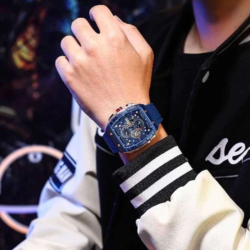 🔥Cyberpunk futuristisk stil⌚Multifunktionell quartzklocka för män