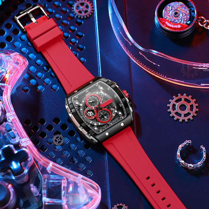 🔥Cyberpunk futuristisk stil⌚Multifunktionell quartzklocka för män