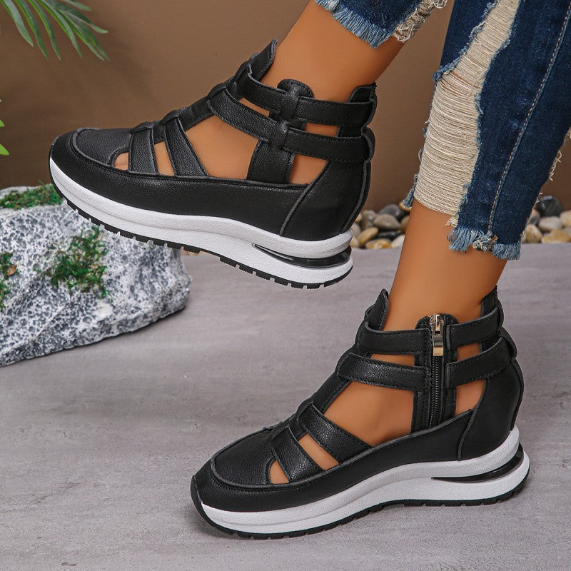 👡 50% RABATT! ✨ Bekväma Lätta Wedge Sandaler med Dragkedja i Sidan – Stilren Design, Lätt Att Ta På & Perfekt för Vardag & Fest 🌸