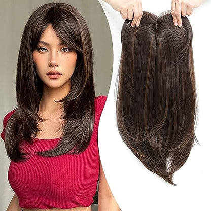 💇‍♀️✨ 50% RABATT! | Topper Med Lugg – Lager-på-lager Hårförlängning för Tunt Hår, Volym & Naturlig Look!