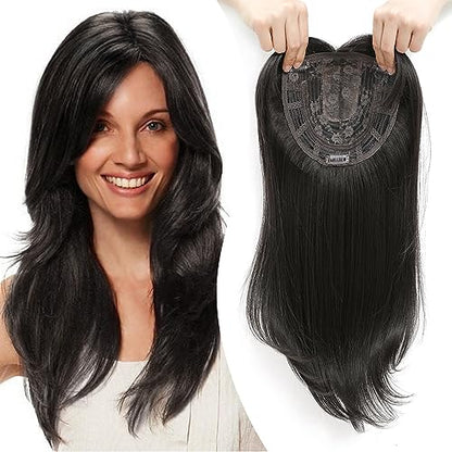 💇‍♀️✨ 50% RABATT! | Topper Med Lugg – Lager-på-lager Hårförlängning för Tunt Hår, Volym & Naturlig Look!
