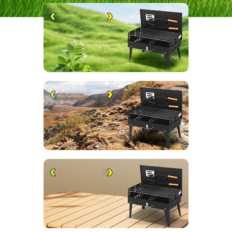 🔥 Bärbar hopfällbar kolgrill för utomhusmatlagning🍖