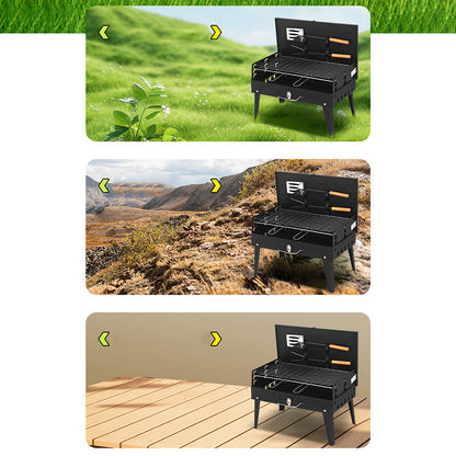🔥 Bärbar hopfällbar kolgrill för utomhusmatlagning🍖