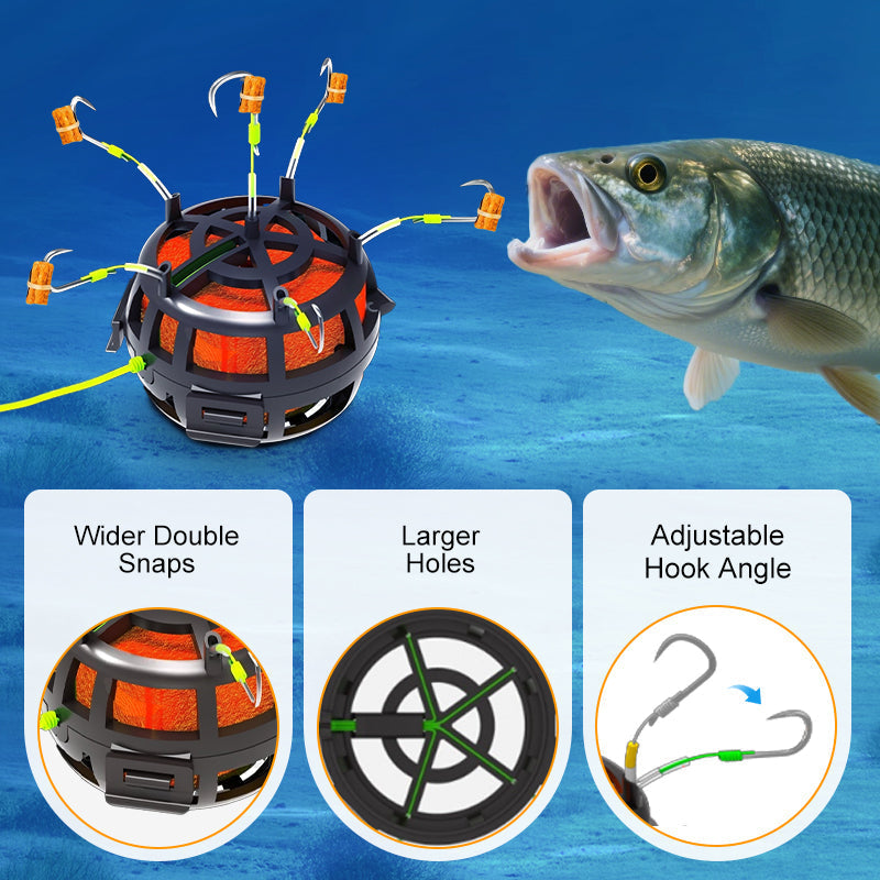 🎣🔥 Revolutionerande fiskebete - Fånga fisk snabbare! Inverterad bottenkrok med betesbur - Locka till dig mer fisk än någonsin tidigare!