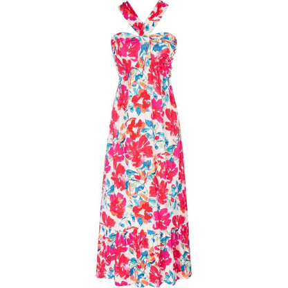 🔥Cross Halter Ärmlös Blommig Tryckt Klänning