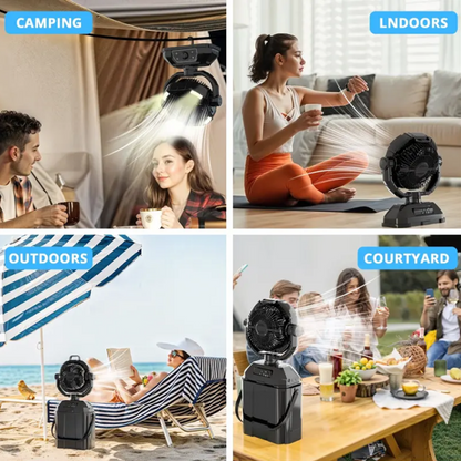 🔥Bärbar multifunktionell campingfläkt