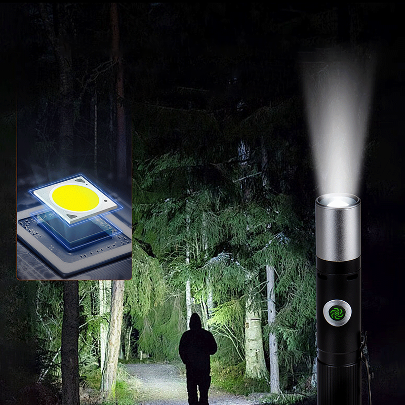 🔥 Multifunktionell båge + larmzoom Ljus ficklampa