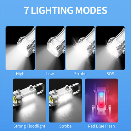 🔦55 % rabatt🔥Bärbar uppladdningsbar ljus nyckelring ficklampa