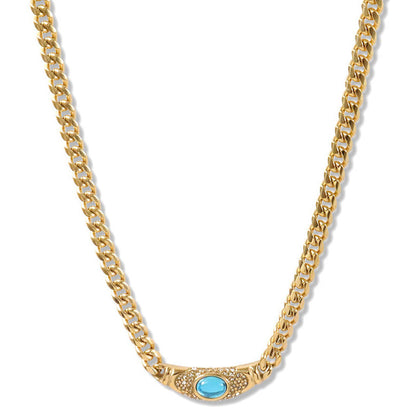 🔥Shiny Zircon Pendant Necklace in Stainless Steel