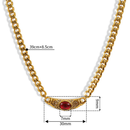 🔥Shiny Zircon Pendant Necklace in Stainless Steel