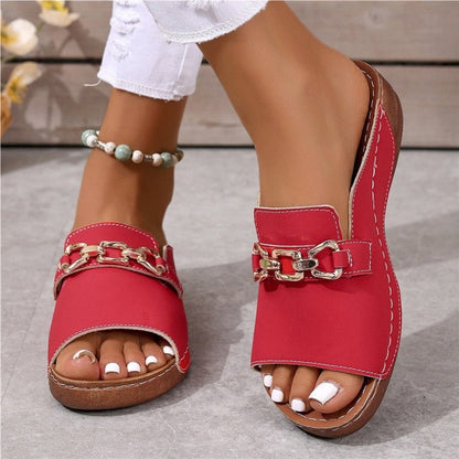 👡✨Ortopediska sandaler med guldspänne