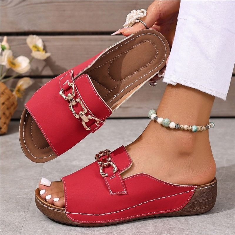 👡✨Ortopediska sandaler med guldspänne