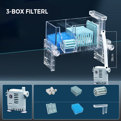 🔥Cirkulerande filterlåda för akvarium med vattenpump