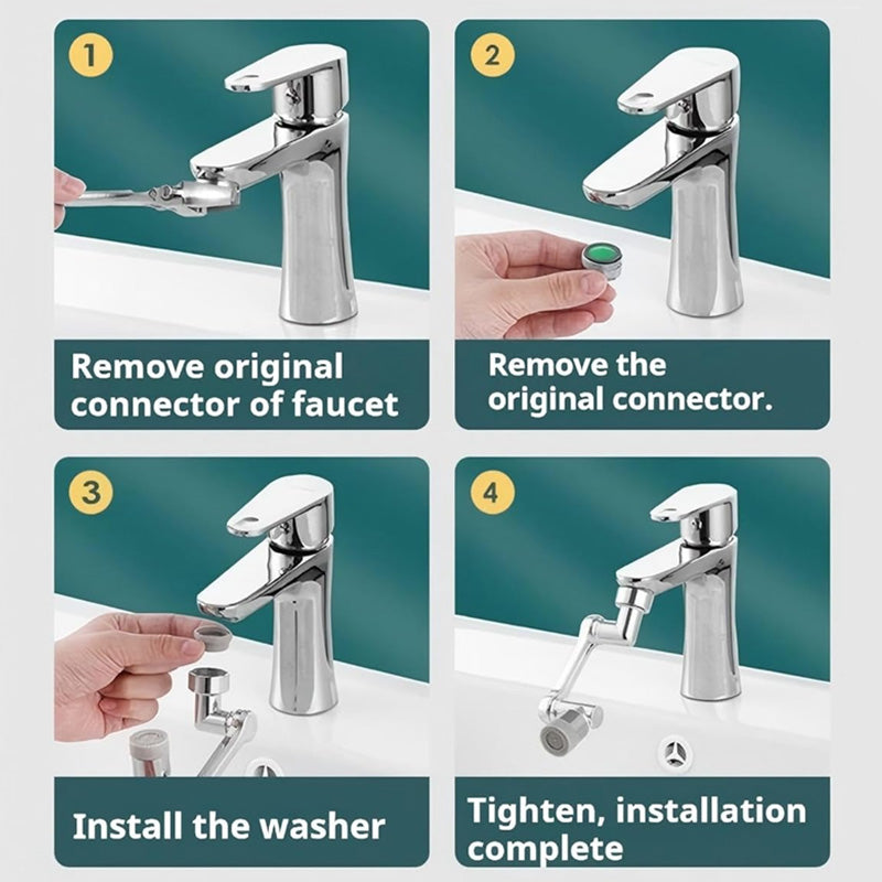 🚰 1440° stänkskyddad och universellt vridbar kranadapter 🔄✨