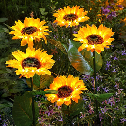 🌻Solros solenergidrivna trädgårdslyktor med LED-belysning
