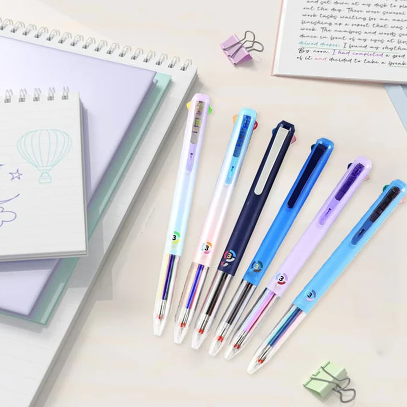 3-i-1 Flerfärgade Utdragbara Kulspetspennor