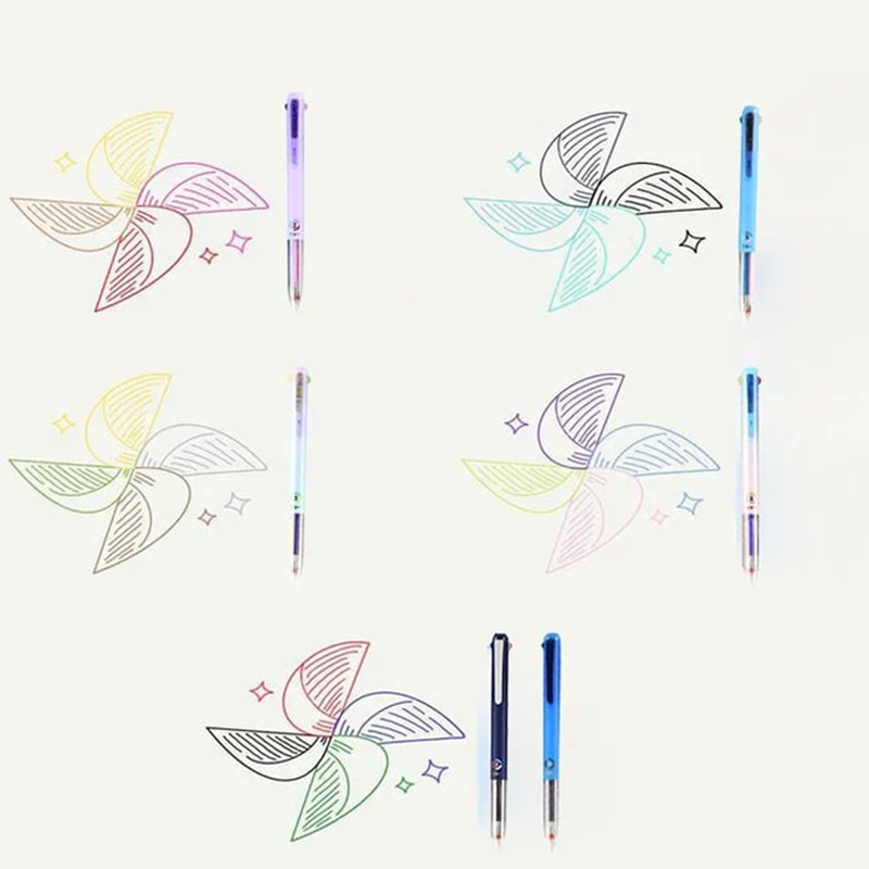 3-i-1 Flerfärgade Utdragbara Kulspetspennor