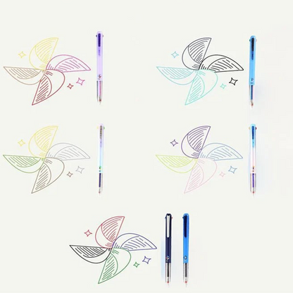 3-i-1 Flerfärgade Utdragbara Kulspetspennor