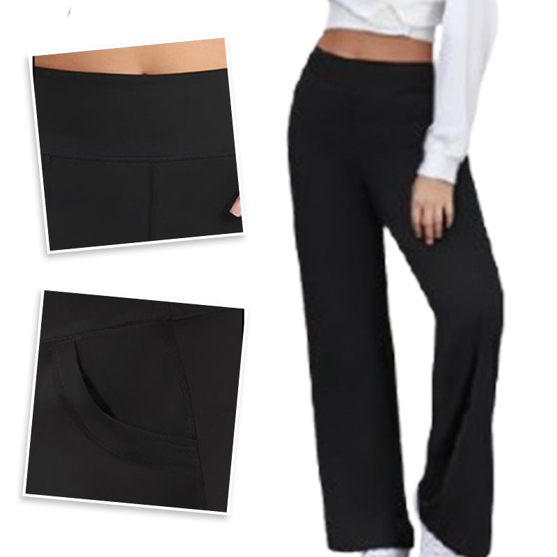 ⌛ 50 % rabatt 🔥 Högmidjade stretchiga yogabyxor, speciellt designade för kvinnor. Enkla enfärgade, avslappnade och bekväma.