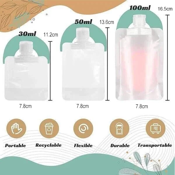 🧴 50% RABATT NU! Portabel reseväska för flytande smink – läckagesäker, transparent & återanvändbar – perfekt för resor, gym och vardag 🛫✨