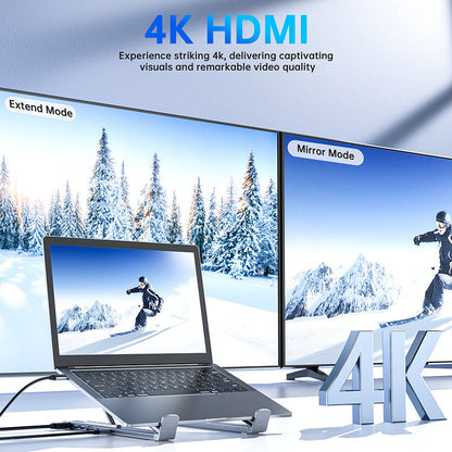 💻 50% RABATT 🔌 | USB-C Dockningsstation med Laptopställ – 8-i-1, 4K HDMI & Snabbladdning