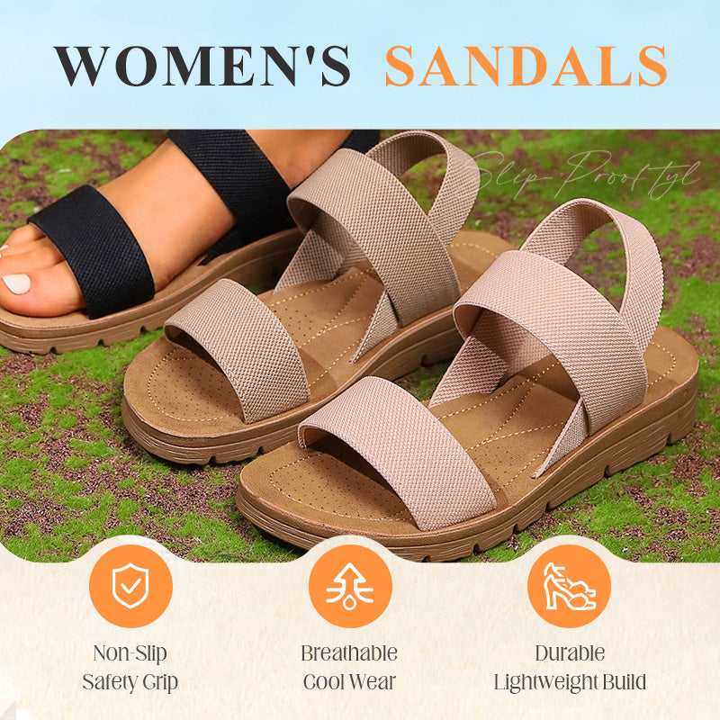 👡 50% RABATT! 🔥 Halkfria Fritidssandaler för Damer med Breda Elastiska Remmar – Bekväm, Stabil & Perfekt För Sommaren ☀️