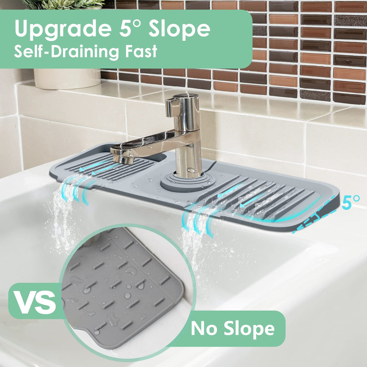 🚰 50 % RABATT NU! ✨ Justerbart Silikon-Stänkskydd för Diskbänk – Stoppa Vattenstänk & Håll Köksbänken Torr och Ren 🏠💧