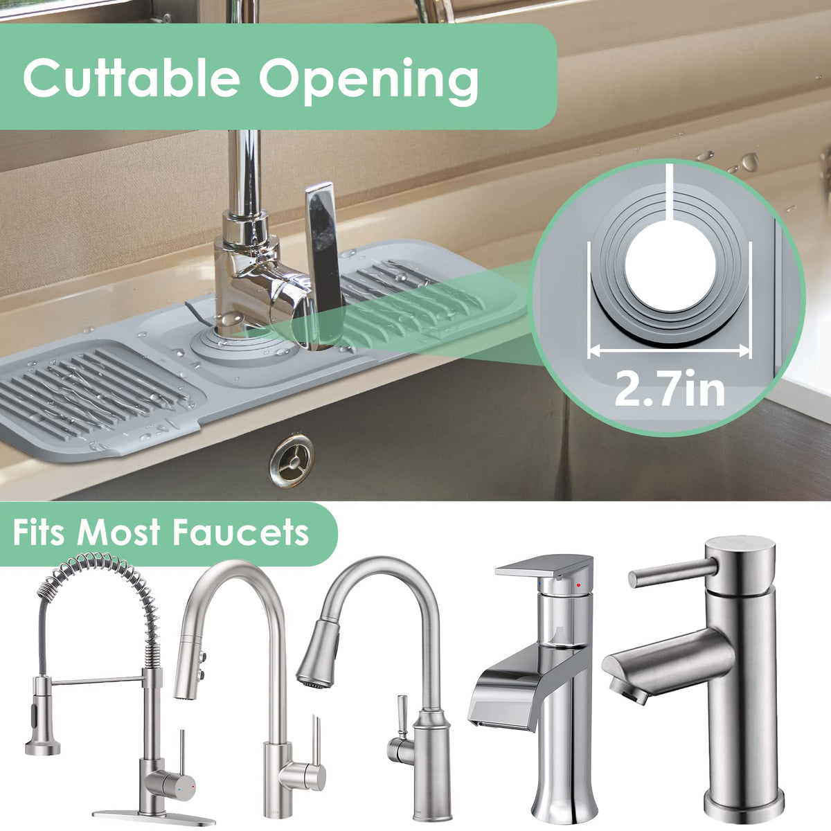 🚰 50 % RABATT NU! ✨ Justerbart Silikon-Stänkskydd för Diskbänk – Stoppa Vattenstänk & Håll Köksbänken Torr och Ren 🏠💧
