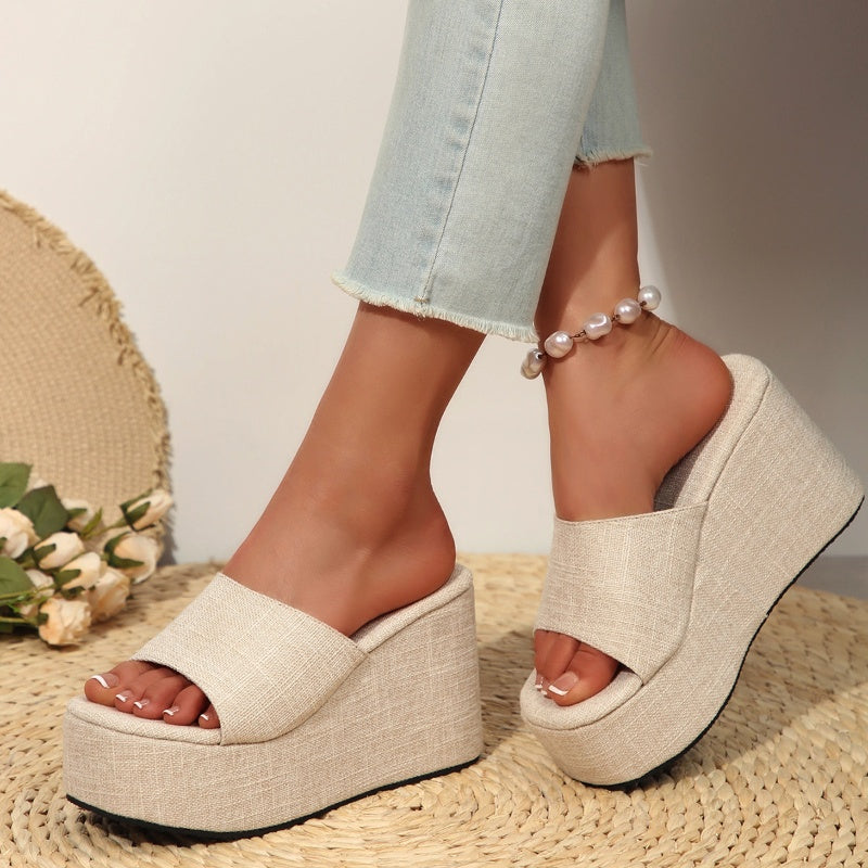 🔥Öppna slip-on-sandaler med kilklack för kvinnor