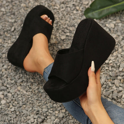 🔥Öppna slip-on-sandaler med kilklack för kvinnor