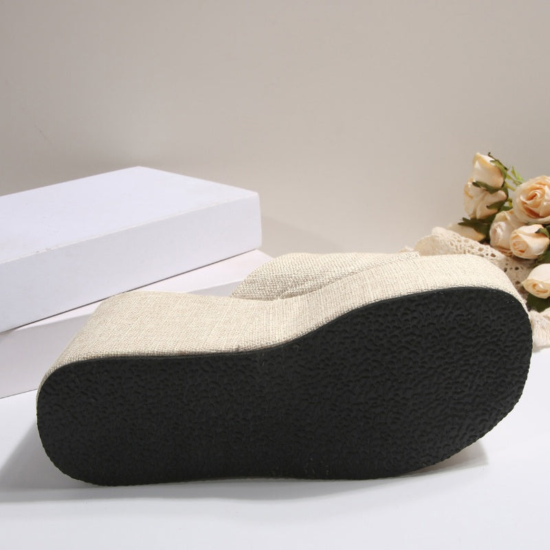 🔥Öppna slip-on-sandaler med kilklack för kvinnor