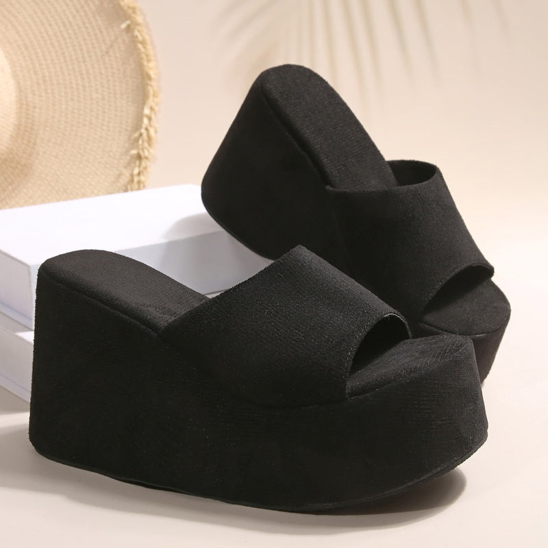 🔥Öppna slip-on-sandaler med kilklack för kvinnor
